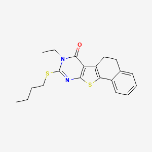 molecular formula C20H22N2OS2 B4843556 14-butylsulfanyl-13-ethyl-17-thia-13,15-diazatetracyclo[8.7.0.02,7.011,16]heptadeca-1(10),2,4,6,11(16),14-hexaen-12-one 