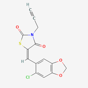 molecular formula C14H8ClNO4S B4843756 (5E)-5-[(6-CHLORO-2H-1,3-BENZODIOXOL-5-YL)METHYLIDENE]-3-(PROP-2-YN-1-YL)-1,3-THIAZOLIDINE-2,4-DIONE 