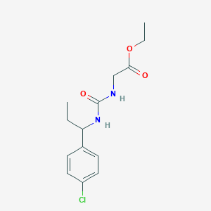 molecular formula C14H19ClN2O3 B4843762 ETHYL 2-[({[1-(4-CHLOROPHENYL)PROPYL]AMINO}CARBONYL)AMINO]ACETATE 