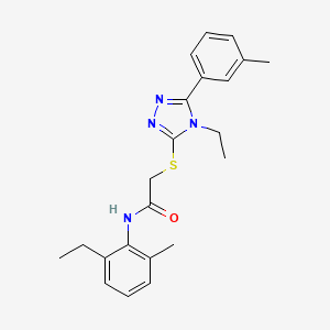 molecular formula C22H26N4OS B4843803 N-(2-ethyl-6-methylphenyl)-2-{[4-ethyl-5-(3-methylphenyl)-4H-1,2,4-triazol-3-yl]sulfanyl}acetamide 