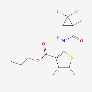 molecular formula C15H19Cl2NO3S B4843857 Propyl 2-{[(2,2-dichloro-1-methylcyclopropyl)carbonyl]amino}-4,5-dimethylthiophene-3-carboxylate 