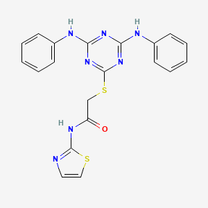 molecular formula C20H17N7OS2 B4844129 2-{[4,6-bis(phenylamino)-1,3,5-triazin-2-yl]sulfanyl}-N-(1,3-thiazol-2-yl)acetamide 