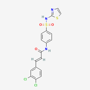 molecular formula C18H13Cl2N3O3S2 B4844161 (E)-3-(3,4-dichlorophenyl)-N-[4-(1,3-thiazol-2-ylsulfamoyl)phenyl]prop-2-enamide 