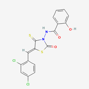 molecular formula C17H10Cl2N2O3S2 B4844179 N-[(5Z)-5-[(2,4-dichlorophenyl)methylidene]-2-oxo-4-sulfanylidene-1,3-thiazolidin-3-yl]-2-hydroxybenzamide 