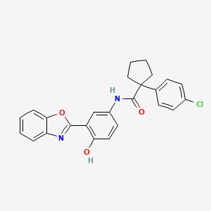 molecular formula C25H21ClN2O3 B4844352 N-[3-(1,3-BENZOXAZOL-2-YL)-4-HYDROXYPHENYL]-1-(4-CHLOROPHENYL)CYCLOPENTANE-1-CARBOXAMIDE 