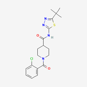 molecular formula C19H23ClN4O2S B4844427 N-(5-tert-butyl-1,3,4-thiadiazol-2-yl)-1-(2-chlorobenzoyl)piperidine-4-carboxamide 