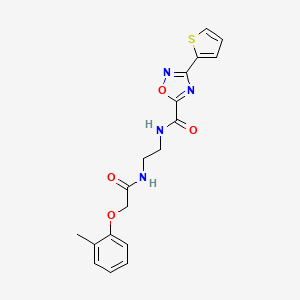 molecular formula C18H18N4O4S B4844667 N~5~-(2-{[2-(2-methylphenoxy)acetyl]amino}ethyl)-3-(2-thienyl)-1,2,4-oxadiazole-5-carboxamide 