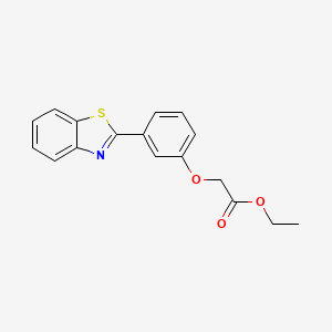 molecular formula C17H15NO3S B4844712 Ethyl 2-[3-(1,3-benzothiazol-2-yl)phenoxy]acetate 
