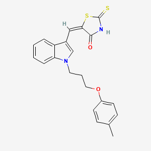 molecular formula C22H20N2O2S2 B4844957 (5E)-5-({1-[3-(4-methylphenoxy)propyl]-1H-indol-3-yl}methylidene)-2-thioxo-1,3-thiazolidin-4-one 