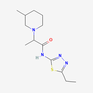 molecular formula C13H22N4OS B4845027 N-(5-ethyl-1,3,4-thiadiazol-2-yl)-2-(3-methylpiperidin-1-yl)propanamide 