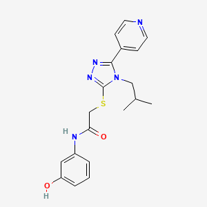 molecular formula C19H21N5O2S B4845121 N-(3-hydroxyphenyl)-2-{[4-(2-methylpropyl)-5-(pyridin-4-yl)-4H-1,2,4-triazol-3-yl]sulfanyl}acetamide 