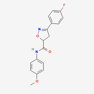 molecular formula C17H15FN2O3 B4845150 3-(4-fluorophenyl)-N-(4-methoxyphenyl)-4,5-dihydro-1,2-oxazole-5-carboxamide 