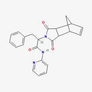 molecular formula C23H21N3O3 B4845261 2-(3,5-dioxo-4-azatricyclo[5.2.1.02,6]dec-8-en-4-yl)-3-phenyl-N-pyridin-2-ylpropanamide 