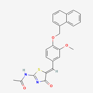 molecular formula C24H20N2O4S B4845275 N-{(5Z)-5-[3-methoxy-4-(naphthalen-1-ylmethoxy)benzylidene]-4-oxo-4,5-dihydro-1,3-thiazol-2-yl}acetamide 