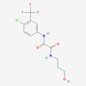 molecular formula C12H12ClF3N2O3 B4845367 N'-[4-chloro-3-(trifluoromethyl)phenyl]-N-(3-hydroxypropyl)oxamide 