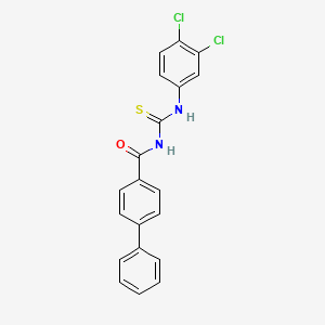 molecular formula C20H14Cl2N2OS B4845368 N-[(3,4-dichlorophenyl)carbamothioyl]biphenyl-4-carboxamide 