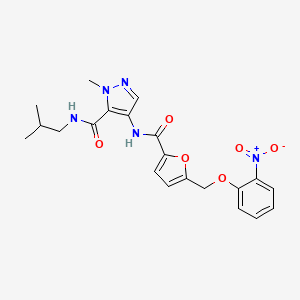 molecular formula C21H23N5O6 B4845536 N-ISOBUTYL-1-METHYL-4-[({5-[(2-NITROPHENOXY)METHYL]-2-FURYL}CARBONYL)AMINO]-1H-PYRAZOLE-5-CARBOXAMIDE 