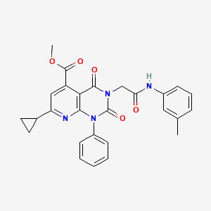 molecular formula C27H24N4O5 B4845591 METHYL 7-CYCLOPROPYL-3-{[(3-METHYLPHENYL)CARBAMOYL]METHYL}-2,4-DIOXO-1-PHENYL-1H,2H,3H,4H-PYRIDO[2,3-D]PYRIMIDINE-5-CARBOXYLATE 