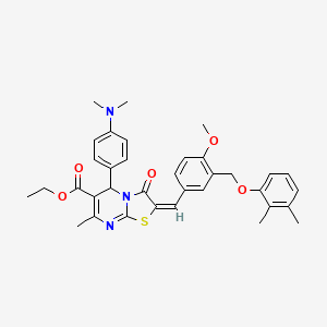molecular formula C35H37N3O5S B4845637 ethyl (2E)-5-[4-(dimethylamino)phenyl]-2-{3-[(2,3-dimethylphenoxy)methyl]-4-methoxybenzylidene}-7-methyl-3-oxo-2,3-dihydro-5H-[1,3]thiazolo[3,2-a]pyrimidine-6-carboxylate 