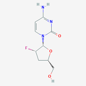 molecular formula C9H12FN3O3 B048457 1-(2,3-Dideoxy-2-fluoro-beta-D-threo-pentofuranosyl)cytosine CAS No. 119555-47-4