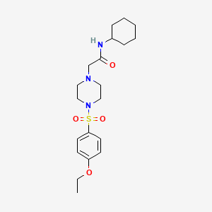 molecular formula C20H31N3O4S B4845983 N~1~-CYCLOHEXYL-2-{4-[(4-ETHOXYPHENYL)SULFONYL]PIPERAZINO}ACETAMIDE 