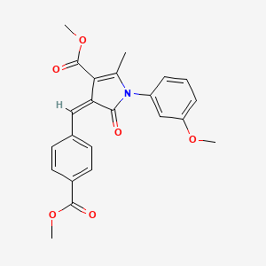 molecular formula C23H21NO6 B4845991 methyl (4Z)-4-[4-(methoxycarbonyl)benzylidene]-1-(3-methoxyphenyl)-2-methyl-5-oxo-4,5-dihydro-1H-pyrrole-3-carboxylate 