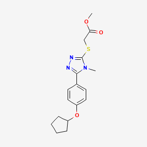molecular formula C17H21N3O3S B4845996 METHYL 2-({5-[4-(CYCLOPENTYLOXY)PHENYL]-4-METHYL-4H-1,2,4-TRIAZOL-3-YL}SULFANYL)ACETATE 