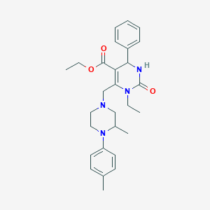 molecular formula C28H36N4O3 B4846035 ETHYL 1-ETHYL-6-{[3-METHYL-4-(4-METHYLPHENYL)PIPERAZINO]METHYL}-2-OXO-4-PHENYL-1,2,3,4-TETRAHYDRO-5-PYRIMIDINECARBOXYLATE 