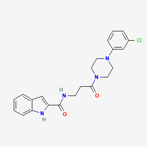 molecular formula C22H23ClN4O2 B4846078 N~2~-{3-[4-(3-chlorophenyl)piperazino]-3-oxopropyl}-1H-indole-2-carboxamide 