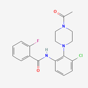 molecular formula C19H19ClFN3O2 B4846121 N-[2-(4-acetylpiperazin-1-yl)-3-chlorophenyl]-2-fluorobenzamide 