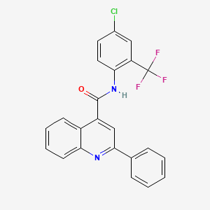 molecular formula C23H14ClF3N2O B4846175 N-[4-chloro-2-(trifluoromethyl)phenyl]-2-phenylquinoline-4-carboxamide 