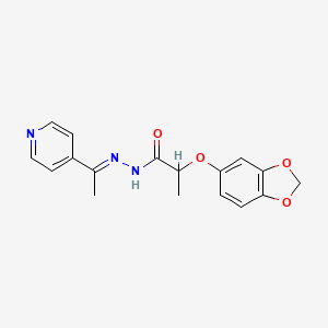 molecular formula C17H17N3O4 B4846333 2-(1,3-benzodioxol-5-yloxy)-N'-[(1E)-1-(pyridin-4-yl)ethylidene]propanehydrazide 