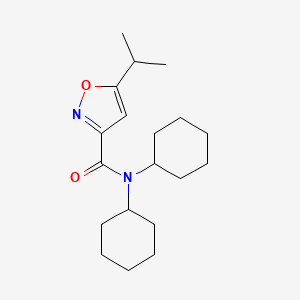 molecular formula C19H30N2O2 B4846359 N,N-dicyclohexyl-5-propan-2-yl-1,2-oxazole-3-carboxamide 