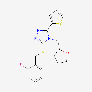 molecular formula C18H18FN3OS2 B4846397 2-FLUOROBENZYL [4-(TETRAHYDRO-2-FURANYLMETHYL)-5-(2-THIENYL)-4H-1,2,4-TRIAZOL-3-YL] SULFIDE 