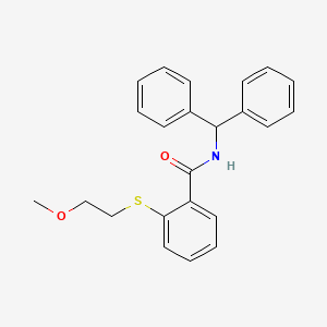 molecular formula C23H23NO2S B4846606 N-(diphenylmethyl)-2-[(2-methoxyethyl)sulfanyl]benzamide 