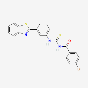 molecular formula C21H14BrN3OS2 B4846716 N-{[3-(1,3-benzothiazol-2-yl)phenyl]carbamothioyl}-4-bromobenzamide 