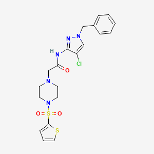molecular formula C20H22ClN5O3S2 B4846871 N~1~-(1-BENZYL-4-CHLORO-1H-PYRAZOL-3-YL)-2-[4-(2-THIENYLSULFONYL)PIPERAZINO]ACETAMIDE 