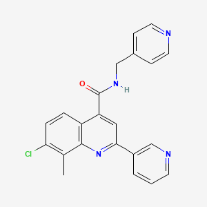 molecular formula C22H17ClN4O B4846985 7-CHLORO-8-METHYL-2-(PYRIDIN-3-YL)-N-[(PYRIDIN-4-YL)METHYL]QUINOLINE-4-CARBOXAMIDE 