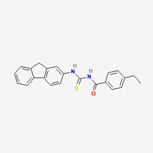 molecular formula C23H20N2OS B4846989 4-ethyl-N-(9H-fluoren-2-ylcarbamothioyl)benzamide 