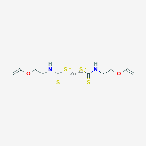 molecular formula C10H16N2O2S4Zn B048471 Zinc, bis((2-(ethenyloxy)ethyl)carbamodithioato-S,S')-, (T-4)- CAS No. 111532-65-1