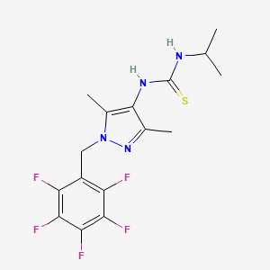 molecular formula C16H17F5N4S B4847146 N-[3,5-dimethyl-1-(pentafluorobenzyl)-1H-pyrazol-4-yl]-N'-isopropylthiourea 