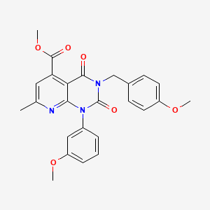 molecular formula C25H23N3O6 B4847155 METHYL 1-(3-METHOXYPHENYL)-3-[(4-METHOXYPHENYL)METHYL]-7-METHYL-2,4-DIOXO-1H,2H,3H,4H-PYRIDO[2,3-D]PYRIMIDINE-5-CARBOXYLATE 