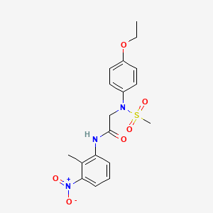 molecular formula C18H21N3O6S B4847354 N~2~-(4-ethoxyphenyl)-N~1~-(2-methyl-3-nitrophenyl)-N~2~-(methylsulfonyl)glycinamide 
