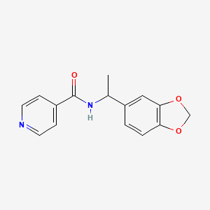 molecular formula C15H14N2O3 B4847369 N-[1-(2H-13-BENZODIOXOL-5-YL)ETHYL]PYRIDINE-4-CARBOXAMIDE 