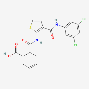 molecular formula C19H16Cl2N2O4S B4847396 6-({3-[(3,5-Dichlorophenyl)carbamoyl]thiophen-2-yl}carbamoyl)cyclohex-3-ene-1-carboxylic acid 