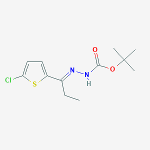 molecular formula C12H17ClN2O2S B4847600 tert-butyl 2-[1-(5-chloro-2-thienyl)propylidene]hydrazinecarboxylate 