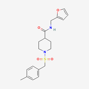 molecular formula C19H24N2O4S B4847663 N-[(FURAN-2-YL)METHYL]-1-[(4-METHYLPHENYL)METHANESULFONYL]PIPERIDINE-4-CARBOXAMIDE 