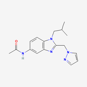 molecular formula C17H21N5O B4847687 N-[1-(2-methylpropyl)-2-(1H-pyrazol-1-ylmethyl)-1H-benzimidazol-5-yl]acetamide 