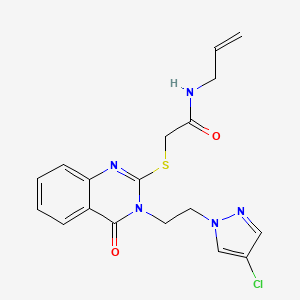 molecular formula C18H18ClN5O2S B4847718 N~1~-ALLYL-2-({3-[2-(4-CHLORO-1H-PYRAZOL-1-YL)ETHYL]-4-OXO-3,4-DIHYDRO-2-QUINAZOLINYL}SULFANYL)ACETAMIDE 