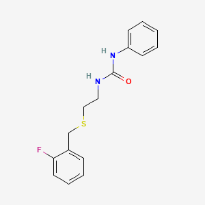 molecular formula C16H17FN2OS B4847733 N-{2-[(2-fluorobenzyl)thio]ethyl}-N'-phenylurea 